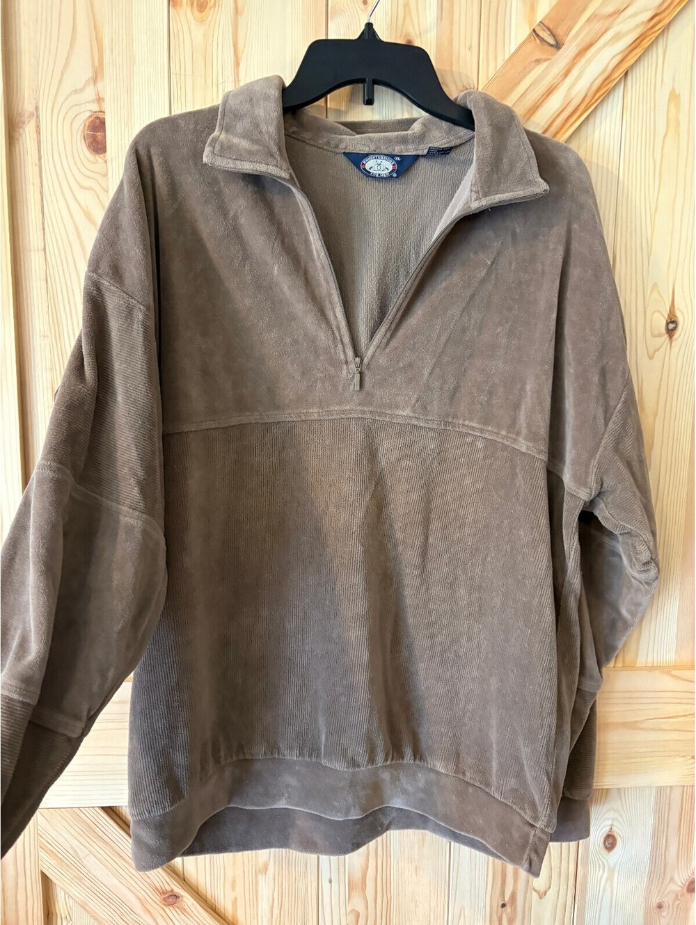 Knightsbridge Men's XL Brown Half-Zip Pullover Sweatshirt